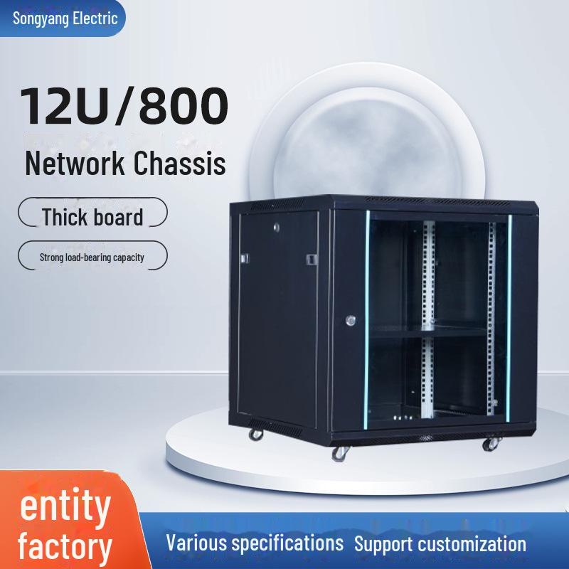 Wall-Mounted 12U Network Cabinet for Cable Storage & Monitoring