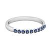 Blauer Saphir Halb-Eternity-Design-Bandring - 925er Sterlingsilber