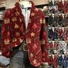 Men's Business Casual Christmas Print Corduroy Jacket