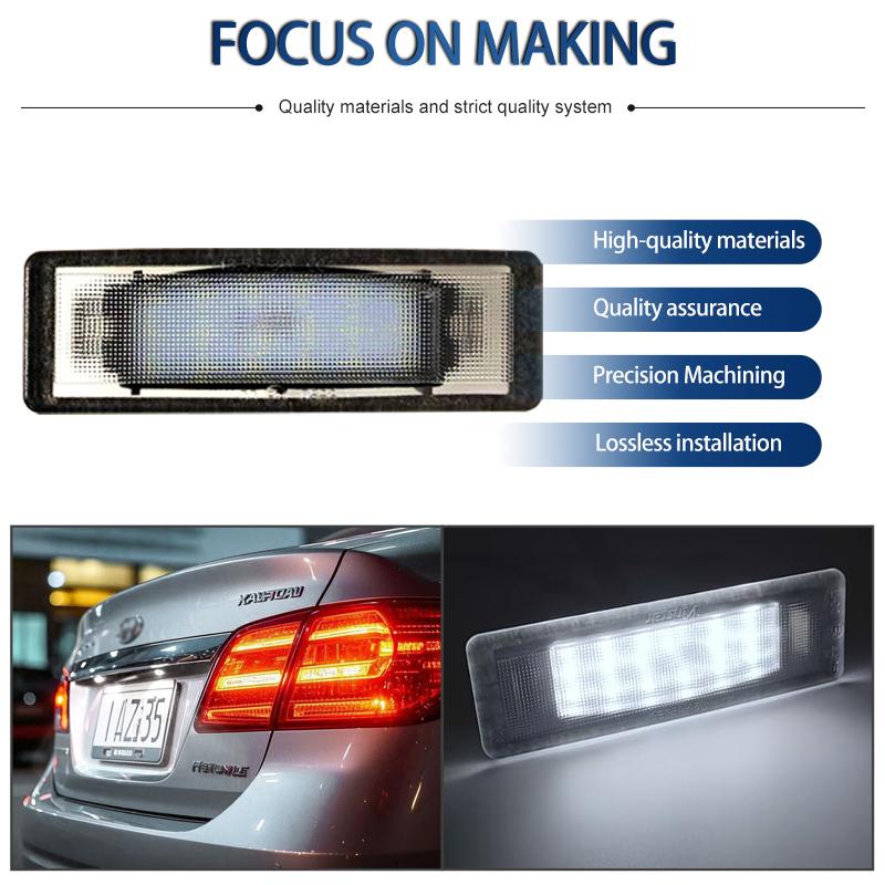 2pcs Car Canbus Error-Free Led License Number Plate Lights White For Kia Optima K5 Optima Hybrid Sportage Proceed GT Soul SK3