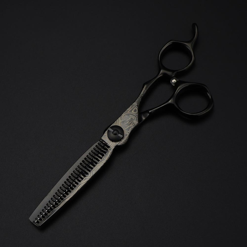 6 Inch Upscale Black Damascus Hair Scissors Haircut Thinning Barber Tools  Shears Hairdressing Scissors