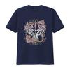 Damen Rock And Roll Wild Spirit Boho Engelsflügel Floral Gitarre T-Shirt Schwarz vintage Gewaschenes Oberteil Für den Alltag Dehnbar