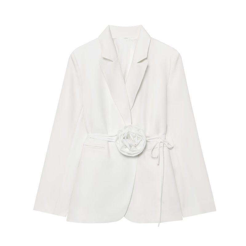 Za Autumn and Winter New Arrivals Women's Clothing Zr European and American Style Export Fashion Simple Versatile Tie Flower Blazer