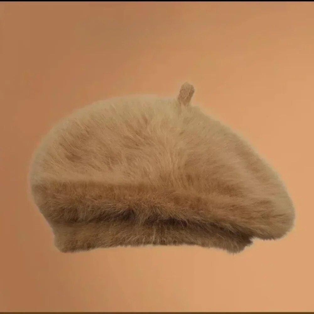 

Зимние береты для женщин, простой однотонный берет, удобные плюшевые корейские популярные береты, шапки для покупок для девочек 56-58cm