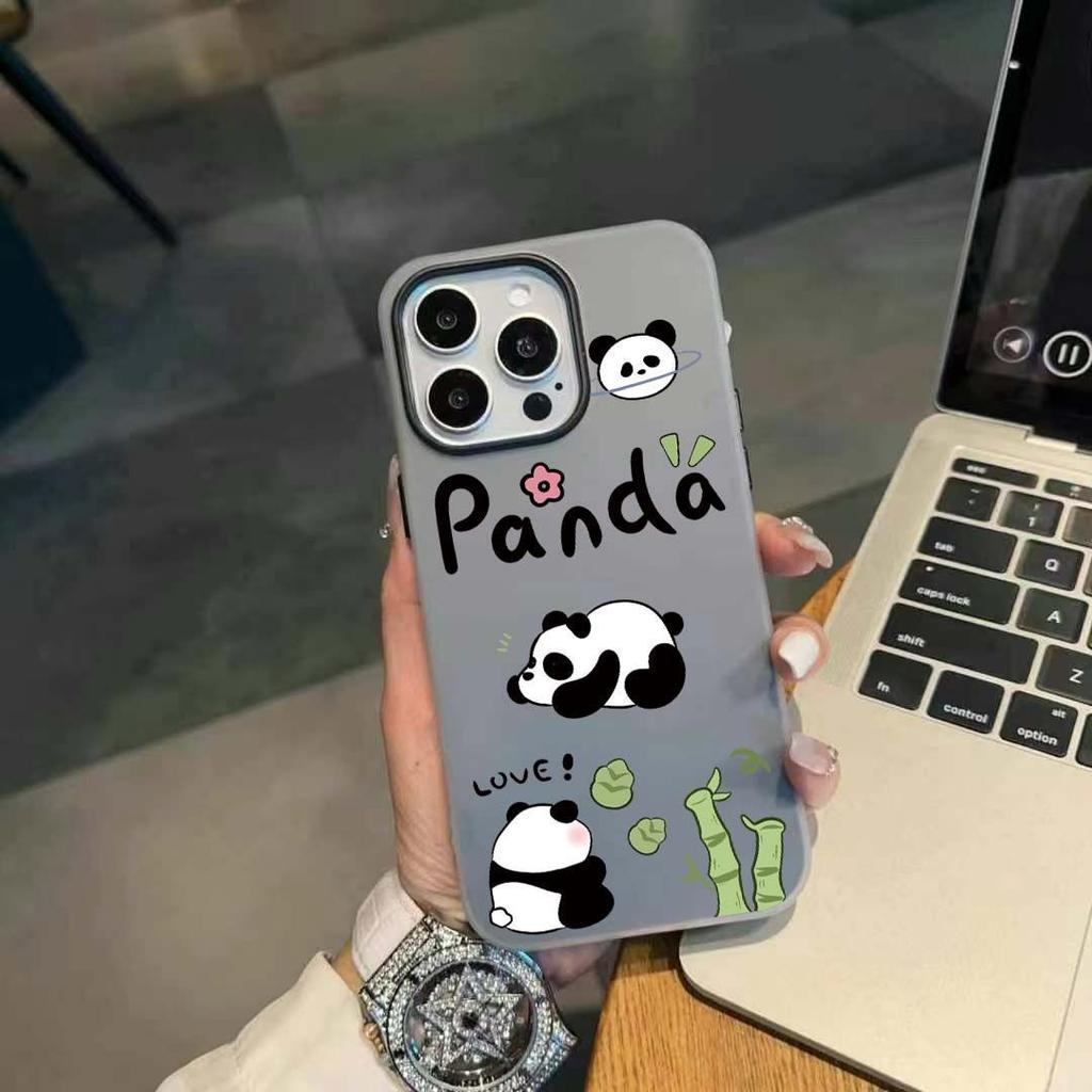 Bamboo shoot panda is suitable for Apple 16/17promax mobile phone case iPhone15 skin matte 14 2-in-1 Air