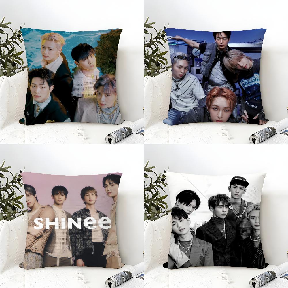 Kpop Band SShinee Cushion Cover Eco Linen Pillow Case DoubleSided Print Breathable Durable Zipper Home Decor Gift