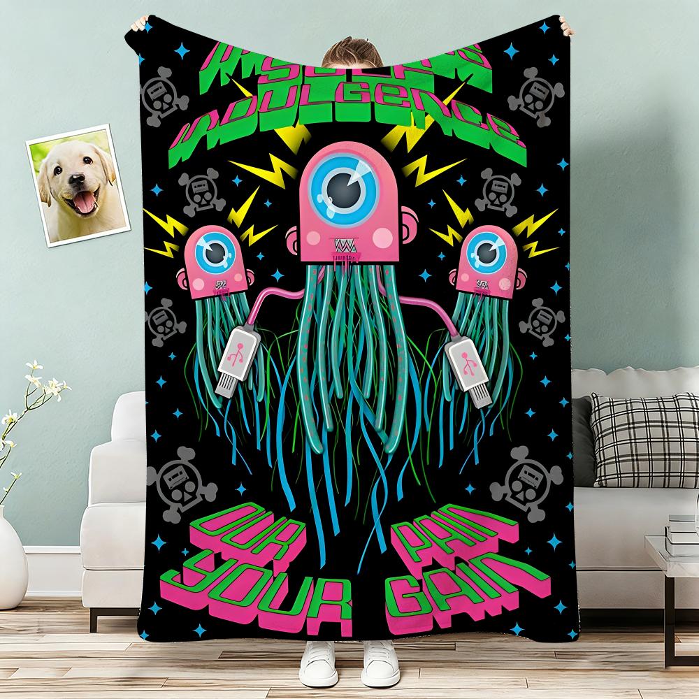 Mindless Self Indulgence Band Throw Lightweight 240g Flannel Blanket Soft Skin-friendly for Summer Cooling 75x90cm