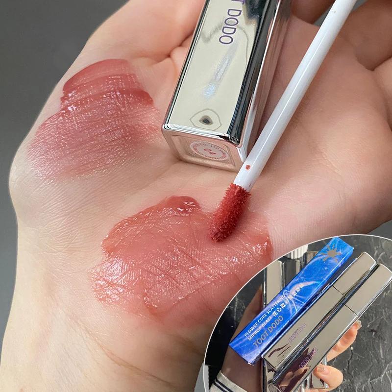 

Срібний дзеркальний блиск для губ Cool Red Moisturizing Nude Lipgloss Рідкі помади Стійкий макіяж Косметика