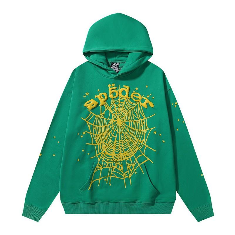 Unisex Hip Hop Oversized Hoodie With 3D Foil Web Print Cotton Heavyweight Sweatshirt Winter
