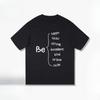 Heavy Cotton Printed Fun Text T-shirt Pure Cotton Summer T-shirt Men's and Women's Fashion Trend Autumn and Winter Innerwear