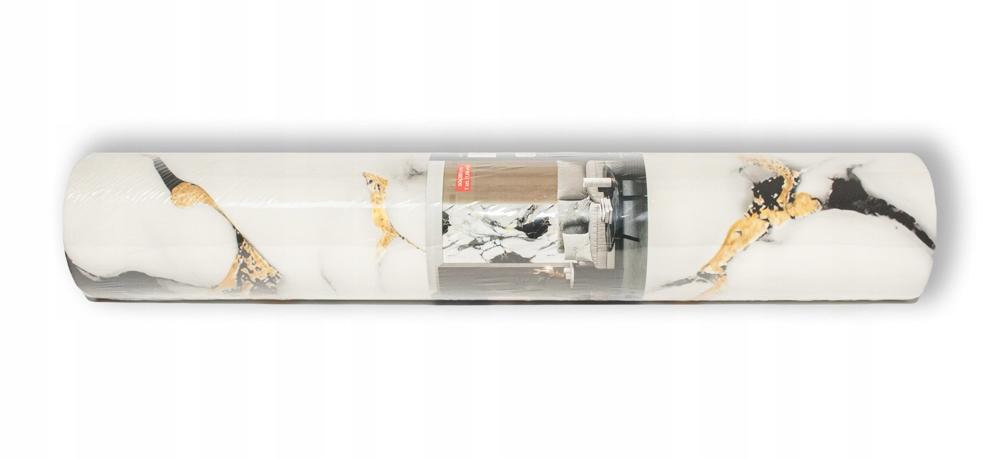 Panel Dekoracyjny Samoprzylepny Pcv Gładki Szaro-Złoty Marmur 280X60 Cm