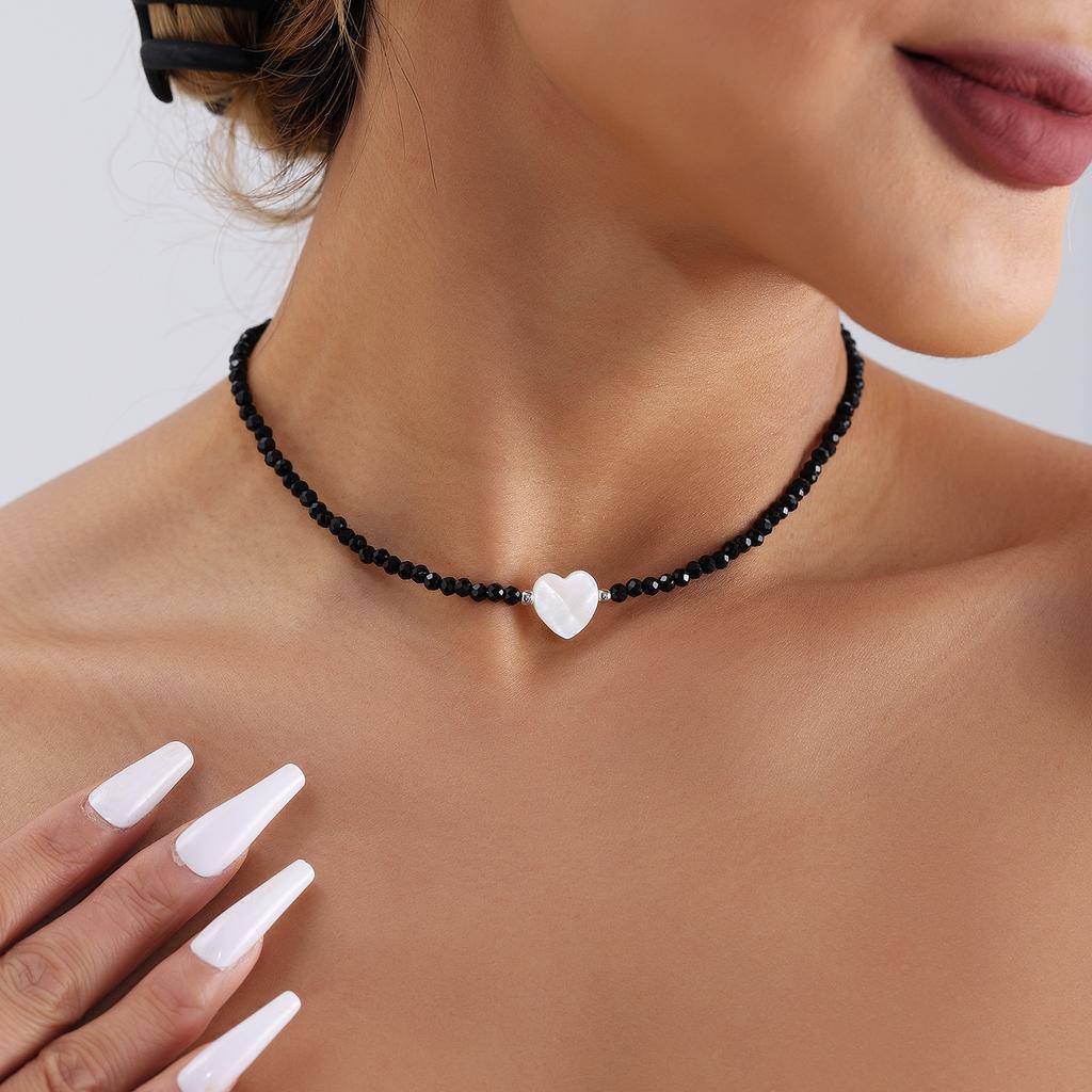 Bohemian Multilayer Handmade Beads Chain Fashion Necklaces Oil Heart Cross Pendant Jewelry For Women Accessories X0189