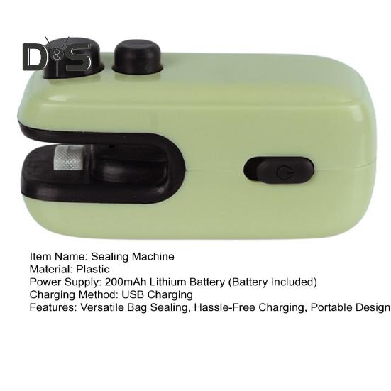 Mini sigillatrice e taglierina per sacchetti USB ricaricabile strumento di sigillatura a caldo per snack e verdure macchina sigillatrice per alimenti portatile e portatile