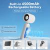 Handheld Turbo Mini Fan 4000mAh Battery Portable Rechargeable Fan With LED Display 5 Speeds Turbo Fans For Beach Travel Vacation