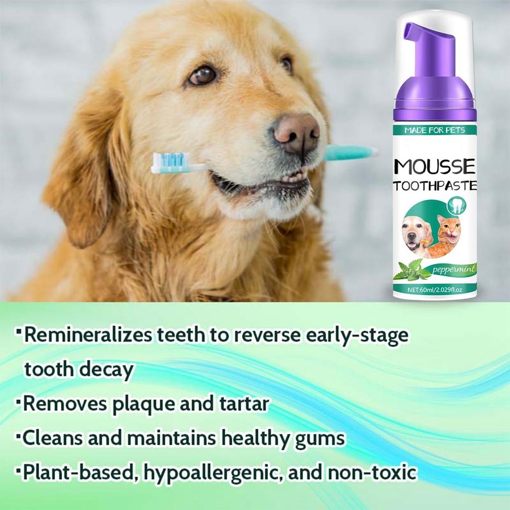 Zahnpasta für Haustiere, Katzen und Hunde zur Reduzierung von Mundgeruch, Mundhygiene, Reinigungsmittel, frischer Geruch. 60 ml