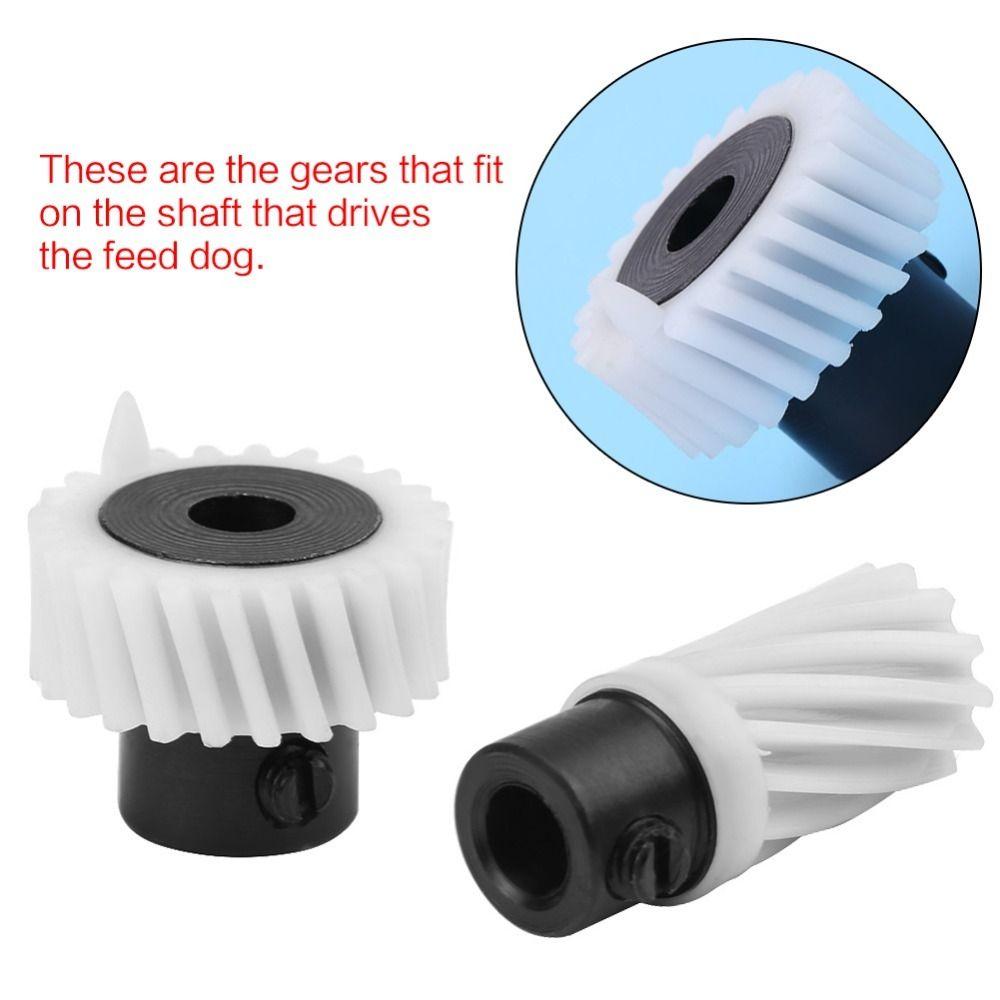 2pcs Plastic Gear Set Iron Hook Drive Gear Sewing Machine Parts Replacement Parts