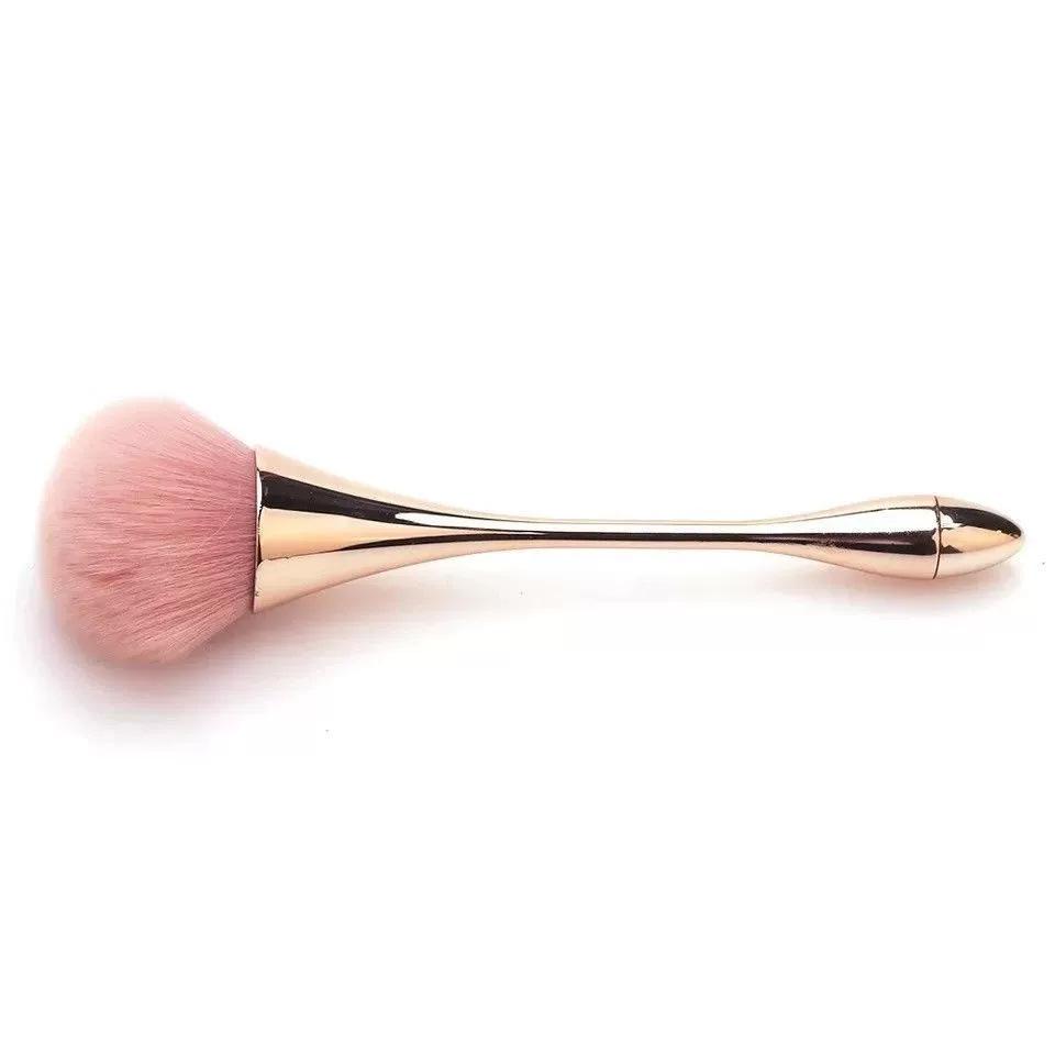 Rose Gold Soft Hair Makeup Brush: Blush & Loose Powder Brush with Animal Hair for a Flawless Finish