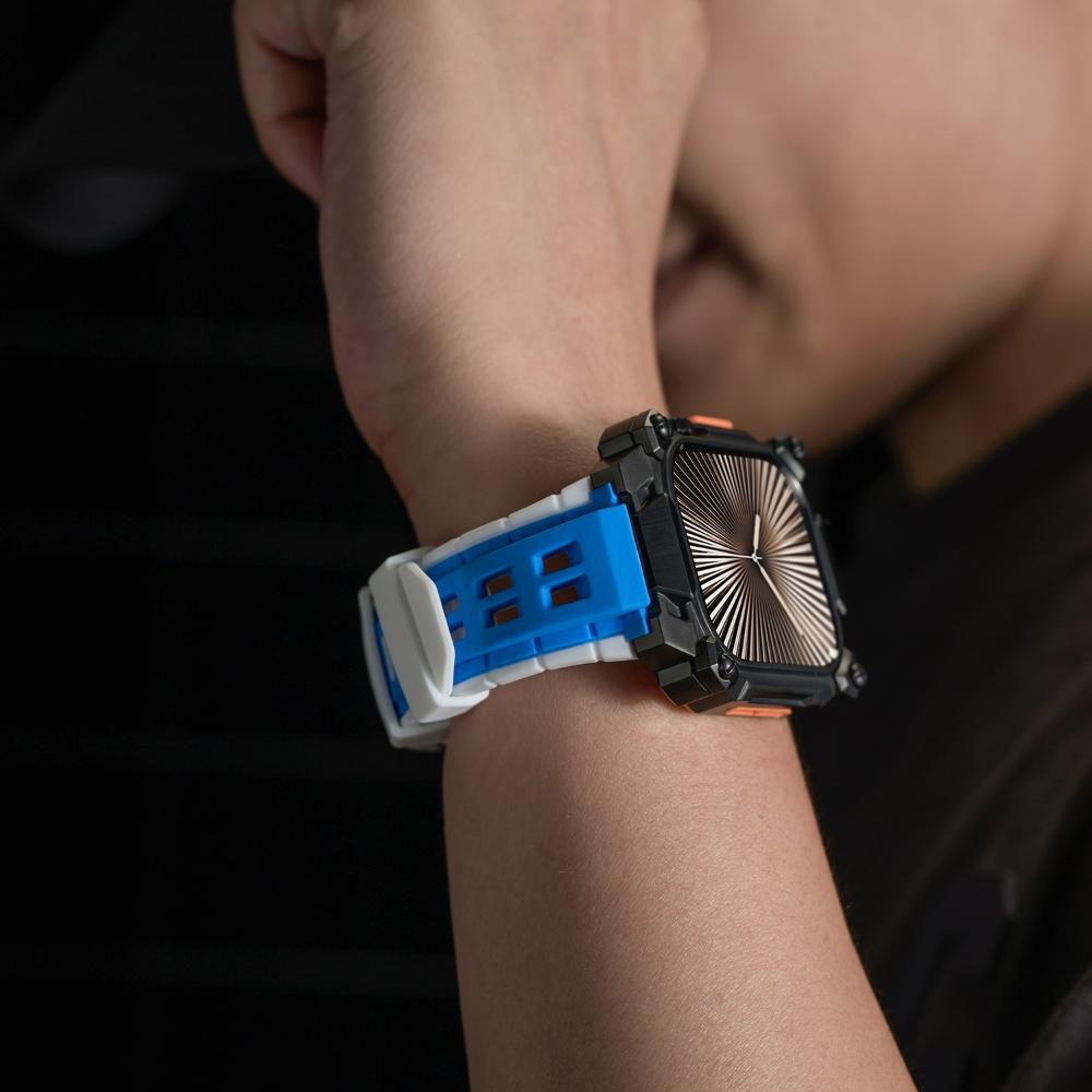 Rubber Straps+Metal Protect Case for Apple Watch Series 11 10 46mm Breathable Silicone Band for IWatch 11 46MM Modification Kit