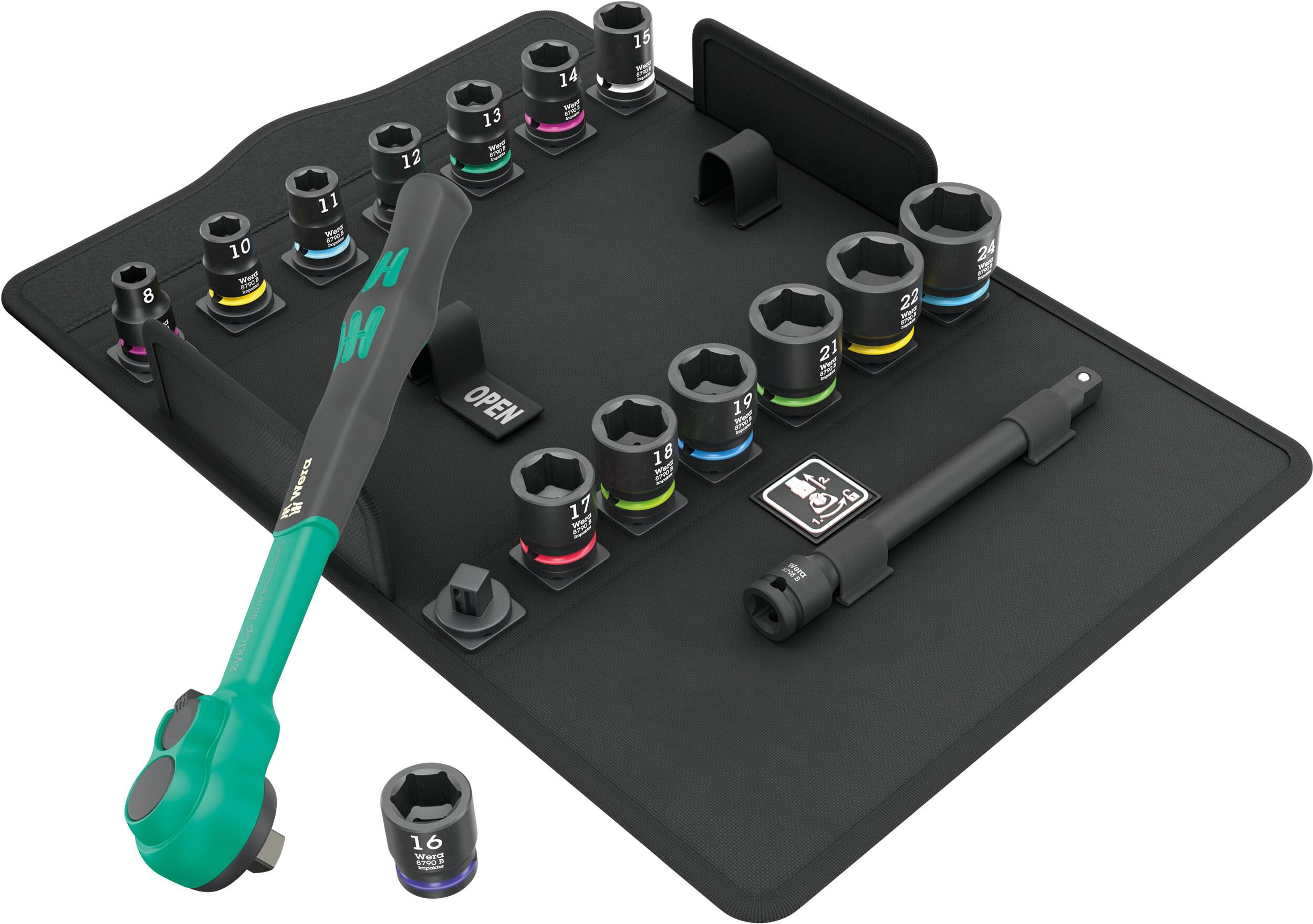 

Wera 05005530001 8100 SB 12 Zyklop Comfort Ratchet Reversible Metric 16 Pieces Japanese Set, Lever, 9.525mm, Size, [Official Import]