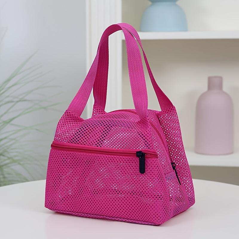 Stylish Mesh Handbag, Handbag, Makeup Pouch, Toiletry Bag, Swim Storage Bag, Suitable for Beach Vacation, Cosmetic Organizer, Casual Travel