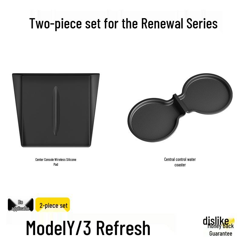 Silicone Center Console Cup Holder Coaster for Tesla Model 3/Y (Updated Version)