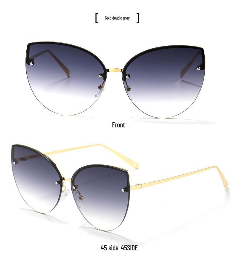 Women's Korean Style Cat Eye Sunglasses, UV Protection, Comfortable Metal Frame, High-End Feel, Polarized Lenses.