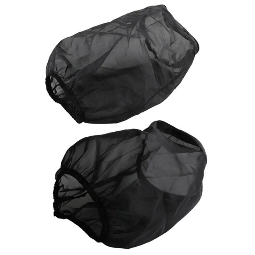 Universal Car Air Filter Protective Cover Waterproof Oilproof Dustproof for Cylindrical High Flow Air Intake Filters Black