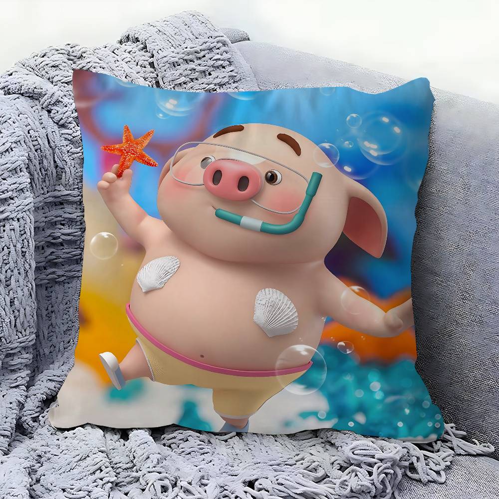 CUTE Pig Stitch Lucky Dragon Pillow Cover Sofa Cushion Cover Home Room Decoration Children Gift