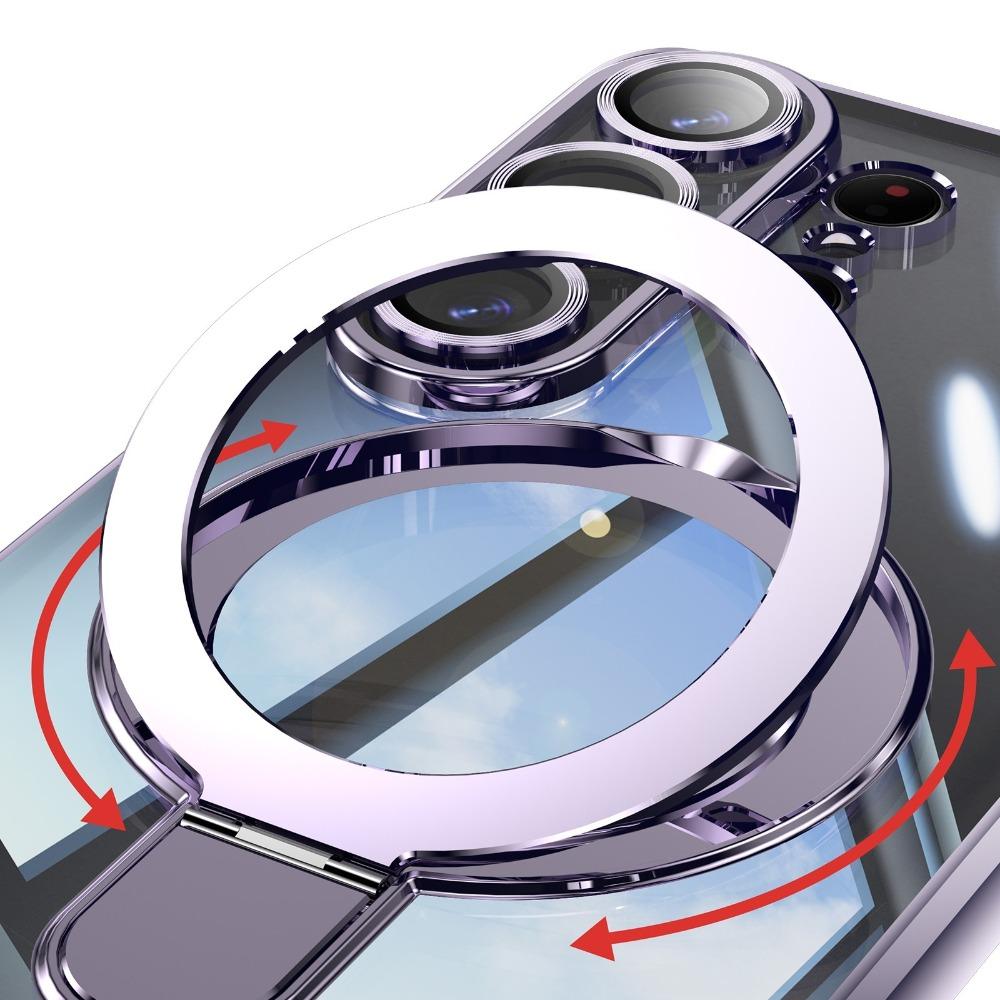 Transparent for Stand Plating Case for Samsung Galaxy S26 Ultra Magnetic Bracket Lens Film Cover for Samsung S26 Plus