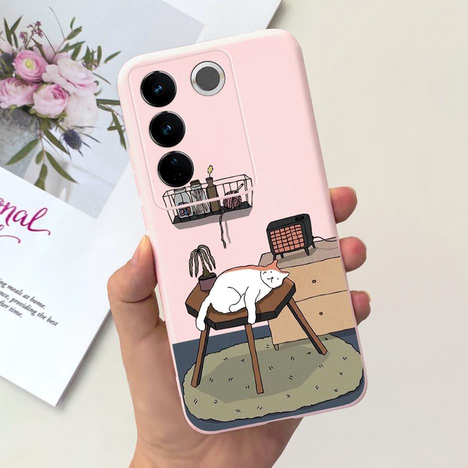 For Vivo V27 Case Vivo V27e V2237 Cute Fashion Painted Cover Soft Silicone Phone Case For Vivo V27 Pro V 27 V27e Back Cover Bags