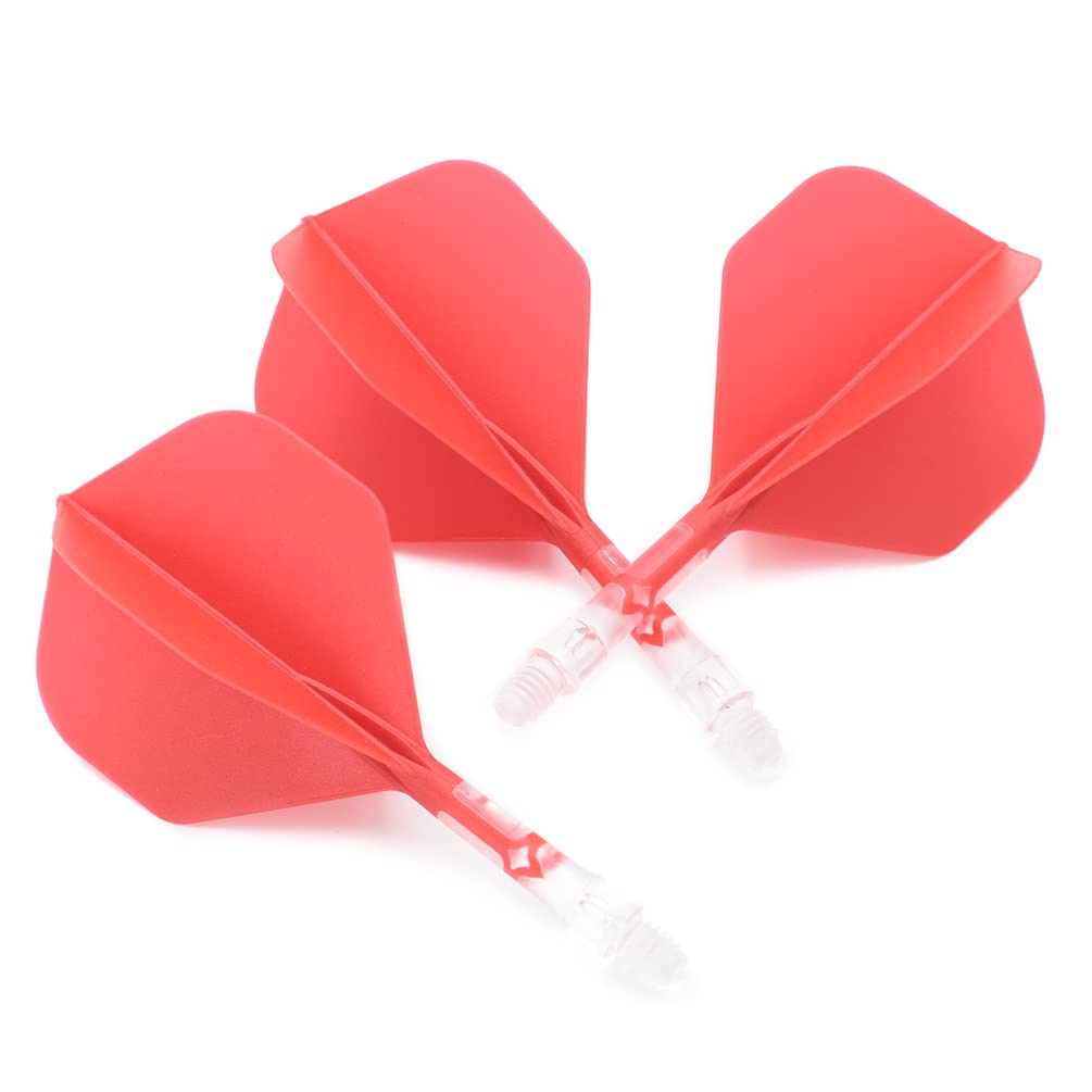 Cuesoul ROST T19 Shaft Integrated Big Standard Red Clear Small Two-Tone Dual-Material Flights, Shape, 3-Club Set, Flights, Shafts, (CS-AK57DB2S)
