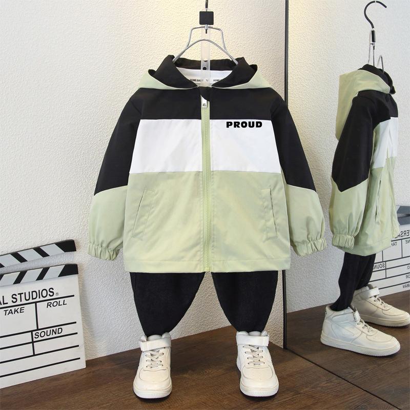 Children's Handsome Coat 2025 Spring and Autumn Boys Leisure Outdoor Hardshell Jacket