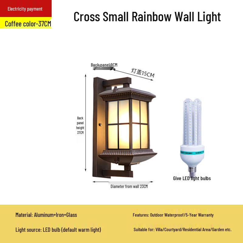 New Chinese Solar Waterproof Wall Lamp for Villas, Courtyards, Aisles, Balconies, and Stairways