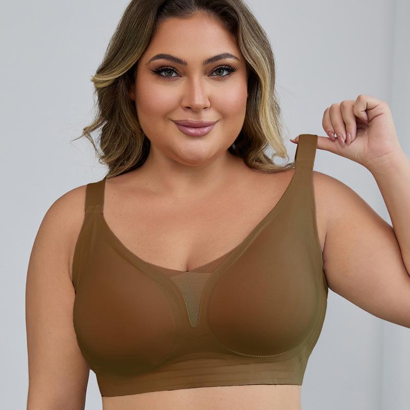 

Plus Size Women s Wire-Free Semi-Fixed Bra - European & American Style 1XL