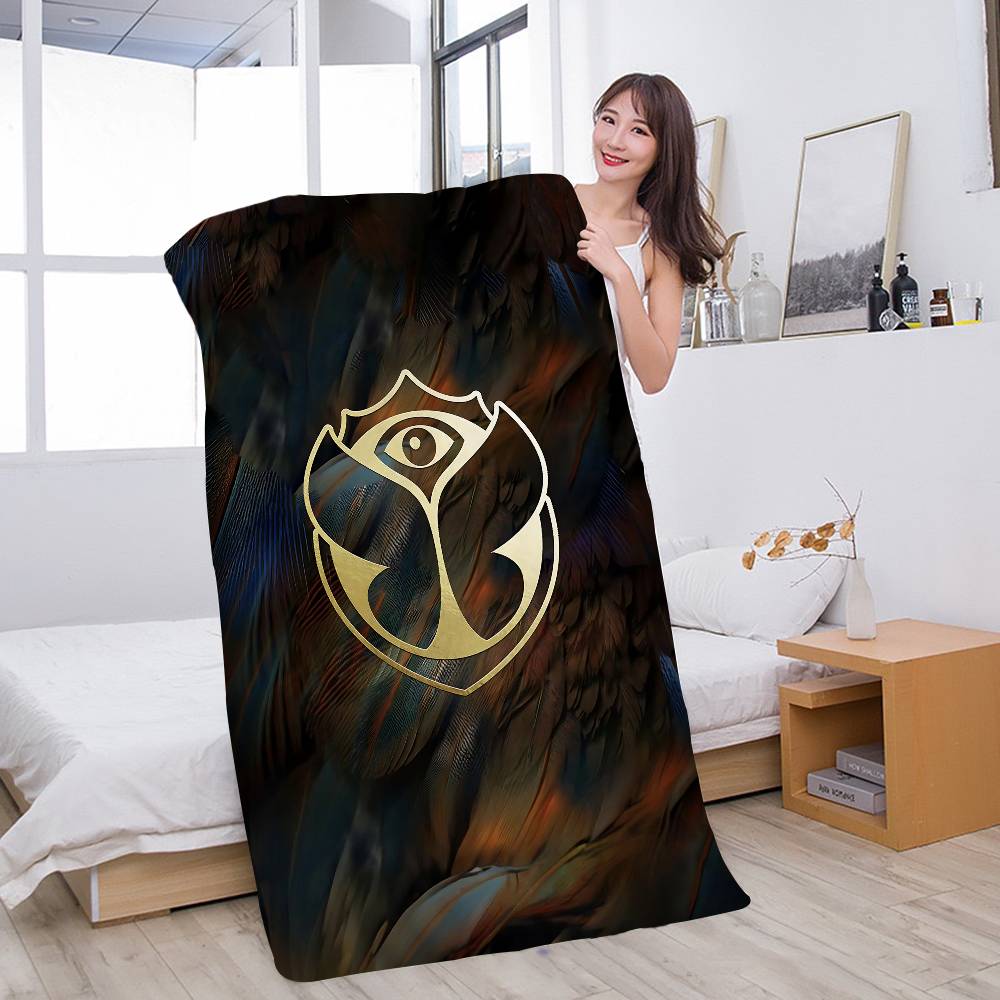 T-Tomorrowlands Musiklogo Mikrofaser Bedrucktes Strandtuch Bergsteigen Yoga Strand Schwimmen Laufen Saugfähiges Weiches Handtuch