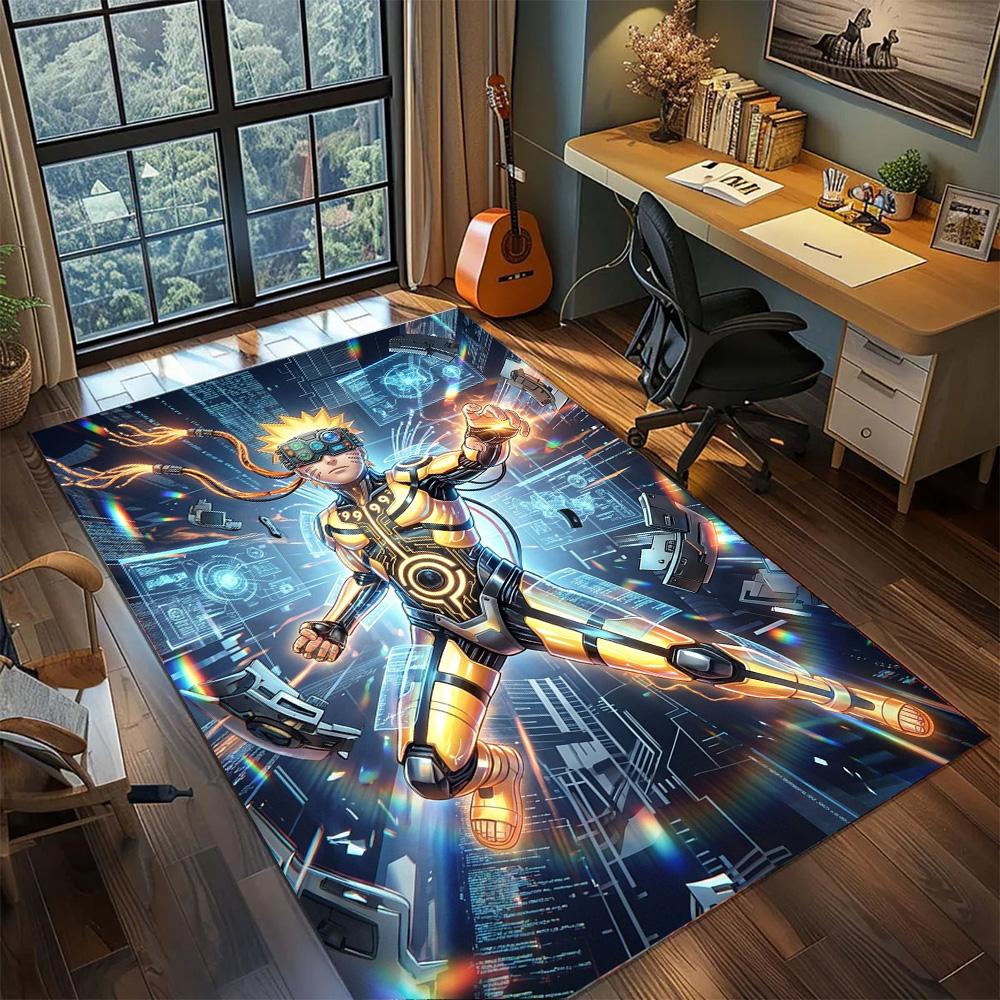 Akatsuki Organization Rug Carpet Large Area Rug Non Slip Washable Floor Mat for Gamer Room Decor