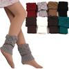 1 Pair Winter Women Cuffed Crochet Boot Cuffs Socks Knit Toppers Elastic Leg Warmers