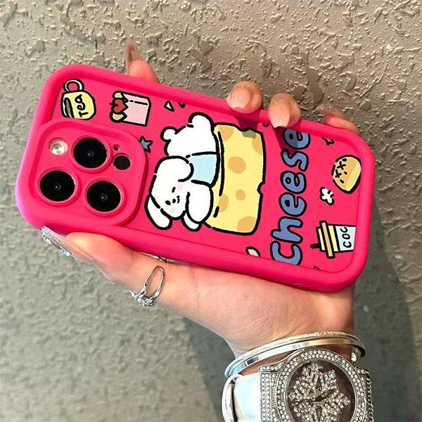 

Graffiti Cheese Dog Case for Apple 14/13Pro/15/16/17ProMax - Cute Ladder Shell Design iPhone 12