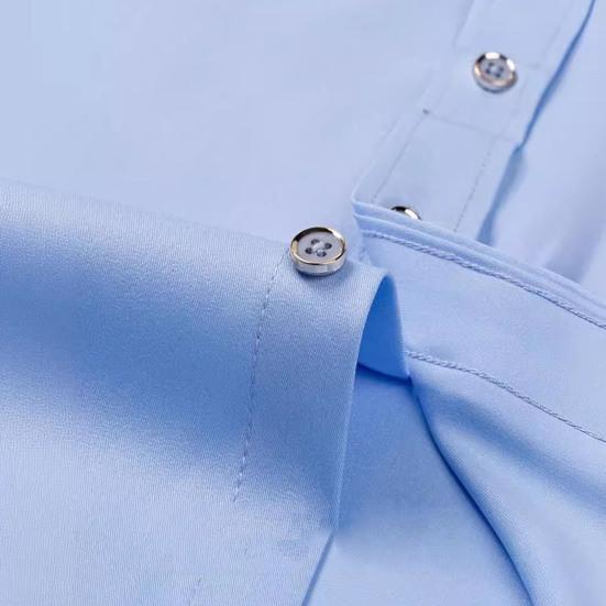 Pánská společenská košile s kamínkovým límcem, strečová, s dlouhým rukávem, bez vrásek, formální košile, pevná, slim fit, svatební, rande, ples, obchodní, knoflíky