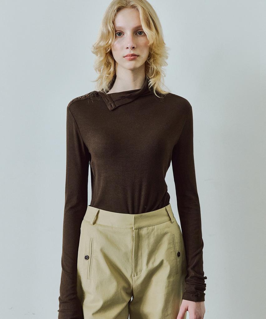 Ihr Button Point Cotton Pants / Beige