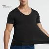 Camisetas de Seda de Hielo para Hombre Casual Manga Corta Deportiva Verano Transpirable Humedad Cuello en V Camiseta Interior Top