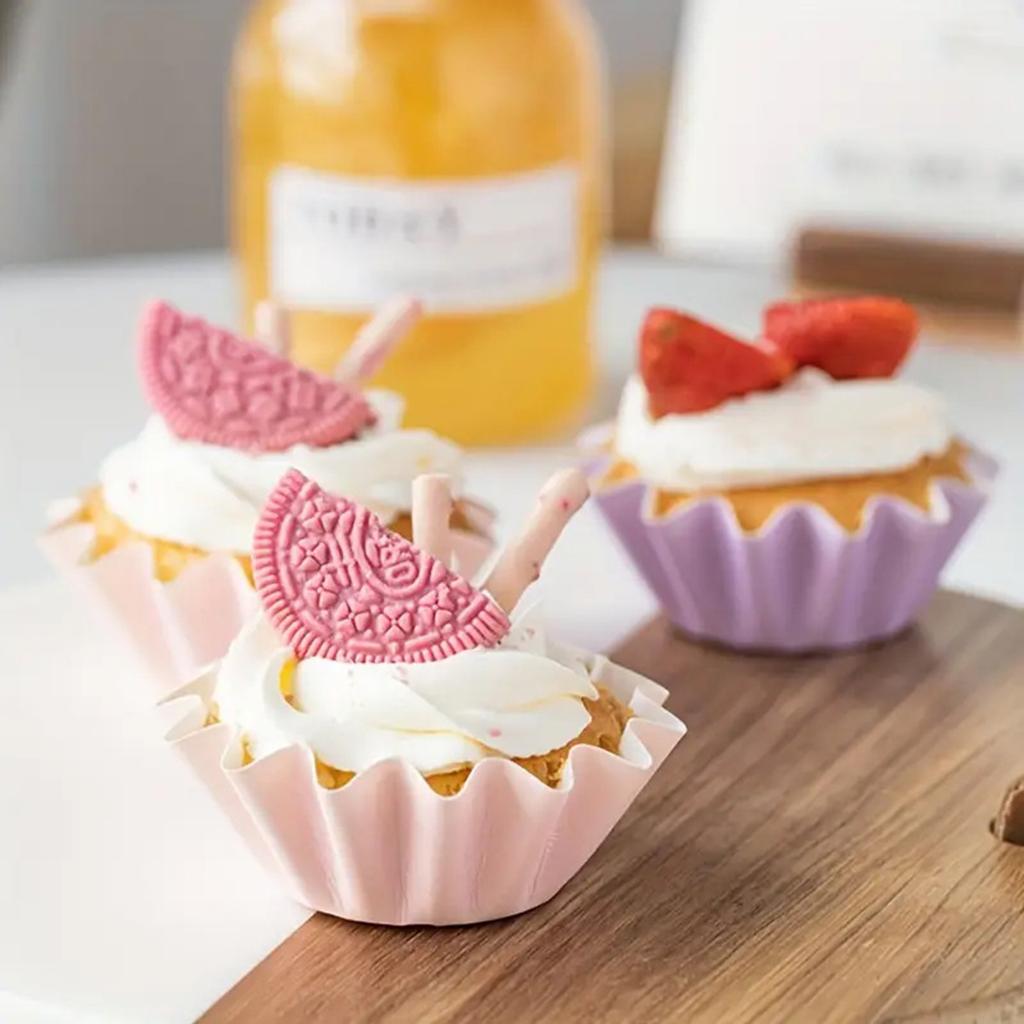 Pack of 50 Safe Food Grade Inks and Paper Grease Proof Cupcake Liners Holiday Party Mini Paper Baking Cups