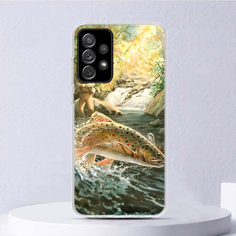 Carp Fish Fishing Rod Hook Soft Case For Samsung Galaxy A16 A15 A14 A13 A56 A55 A54 A53 Phone Cover A36 A35 A34 A33 A26 A25 A24