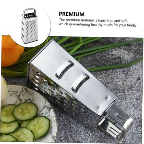 COLLBATH Multifunctional Grater/Slicer, 4-Sided Box Grater, Stainless Steel Cheese Grater, Vegetable Chopper, Handheld Kitchen Utensil for Vegetable C