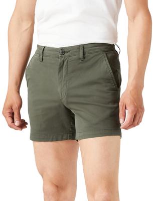 Chino No Slim Stretch Mærke Mørk W31 [Amazon Essentials] Shorts, Læg, Komfort, Pasform, (Tidligere Navn Goodthreads), Herre, Grøn,
