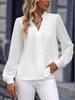 2023 European Spring-Summer Women's Patchwork Chiffon Long-Sleeve Solid Color Shirt