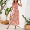 Women's Summer Floral Print Dress Fashion Sleeveless Beach Dress