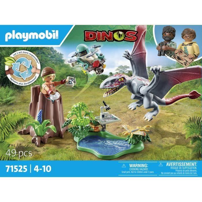 Playmobil 71525 drone d'observation avec dimorphodon, dinos, 49 pièces, dès 4 ans