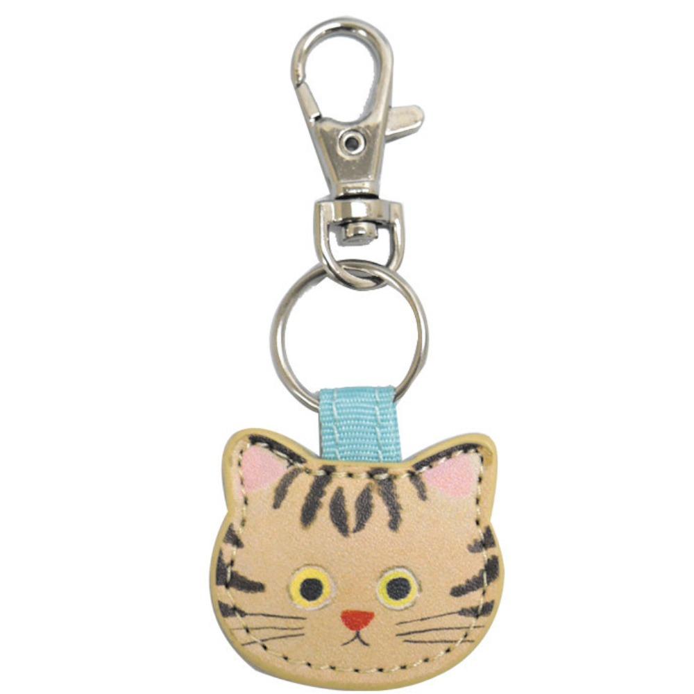 Fashion Cute Leather Cat Keychain Creative Leather Cute Leather Key Ring Cartoon Cute Cat Keychain