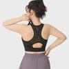 Summer Mesh Sports Bra with Front Zipper - Breathable, I-Shaped Back, One-Piece Fitness Design
